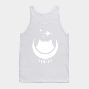 Sleepy Cat (white print) Tank Top